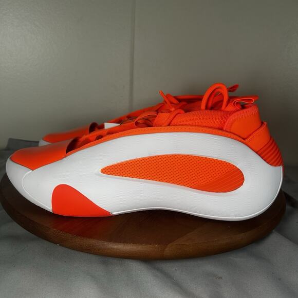 Adidas Harden Vol. 8 White Orange Basketball Rare Samples JP5446 Men’s Size 10 - Picture 3 of 9